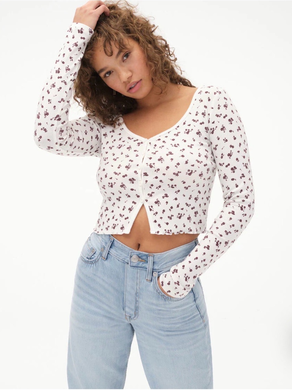 Aeropostale Floral Long Sleeve Top
